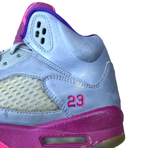 RARE 2013 Air Jordan 5 Retro Cement Grey Pink Size 7 - Picture 9 of 16